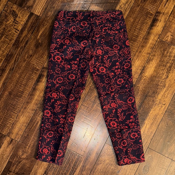 LOFT Red and Black Floral Pants - Picture 3 of 3